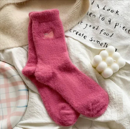 Calcetines Cálidos de Media Pierna Engrosados y con Terciopelo para Mujer