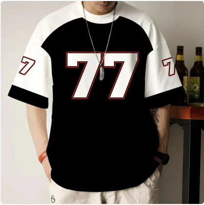 Camiseta Casual de Corte Holgado y Cuello Redondo para Hombre