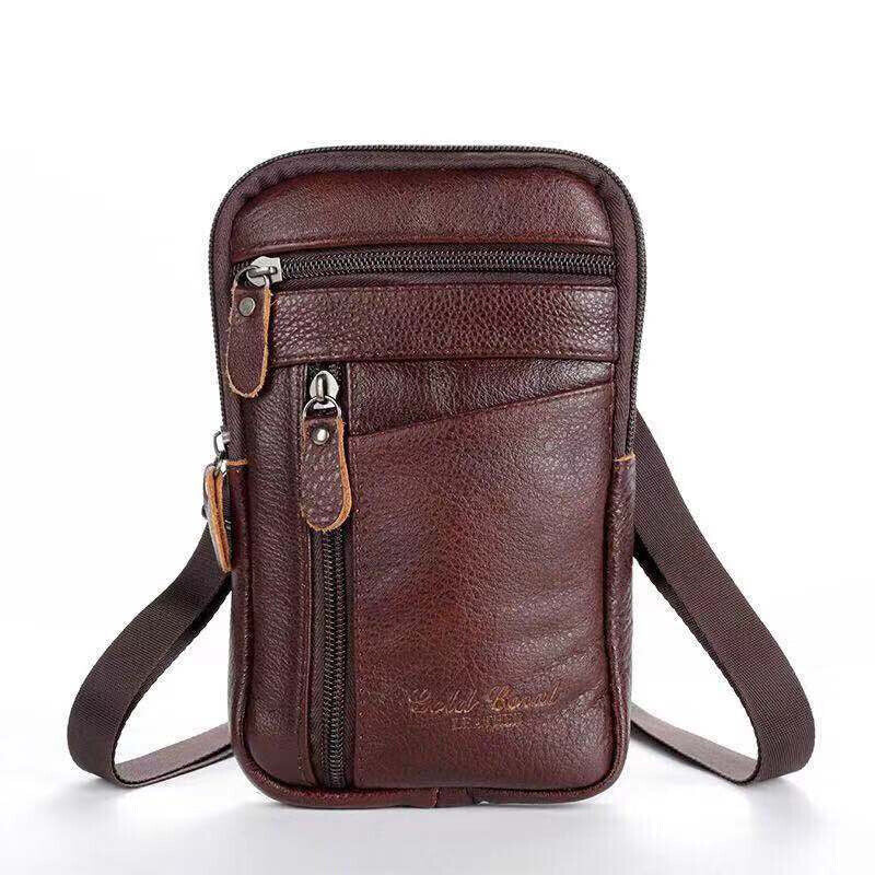 Moda in pelle da uomo Phone Pouch Belt Bag Waist Crossbody Shoulder Pouch UK