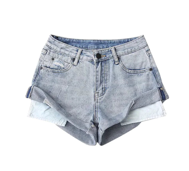 Pantaloncini in denim a vita bassa