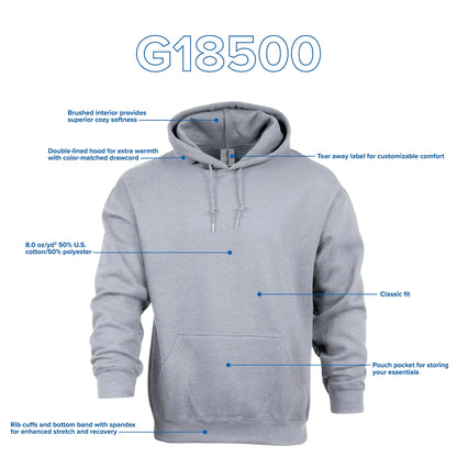 Sudadera con Capucha de Forro Polar Gildan Unisex-adulto, Estilo G18500, Paquete Múltiple XX-Grande Royal (1-pack) 1