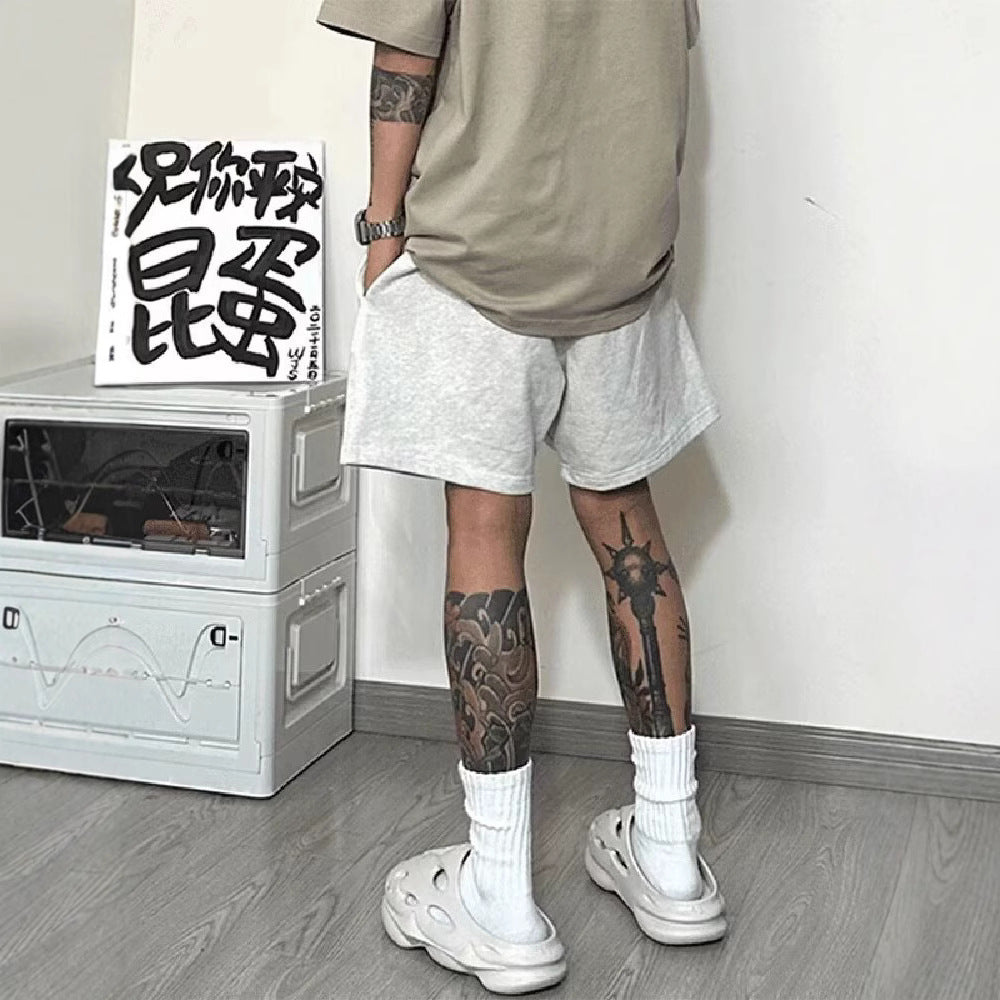 Pantaloncini casual da uomo, pantaloni larghi da tuta