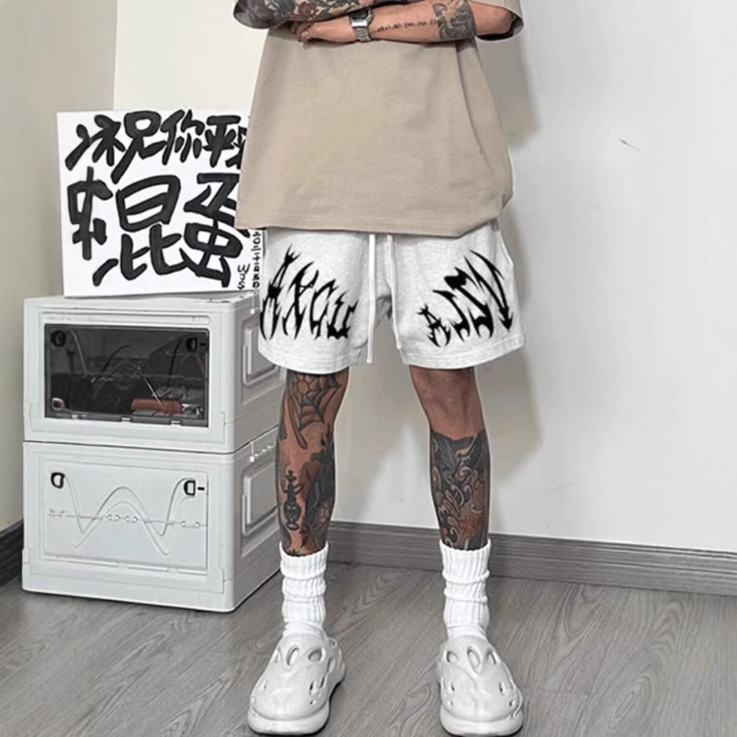 Pantaloncini casual da uomo, pantaloni larghi da tuta