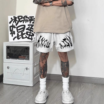 Pantaloncini casual da uomo, pantaloni larghi da tuta