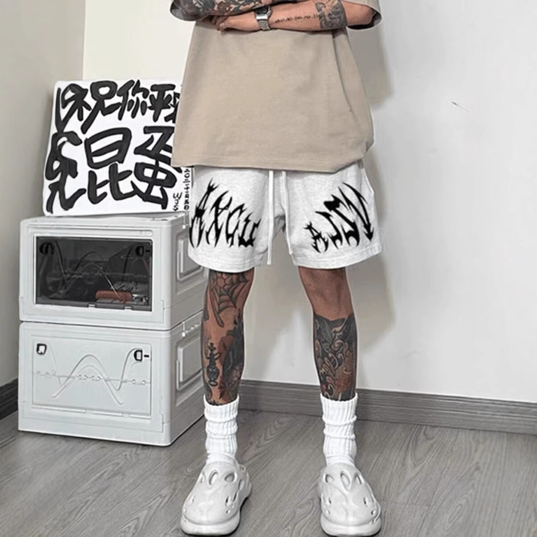 Pantaloncini casual da uomo, pantaloni larghi da tuta