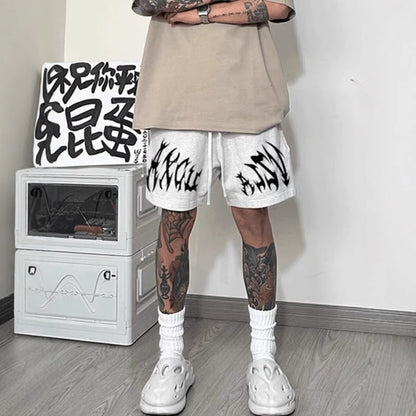 Pantaloncini casual da uomo, pantaloni larghi da tuta