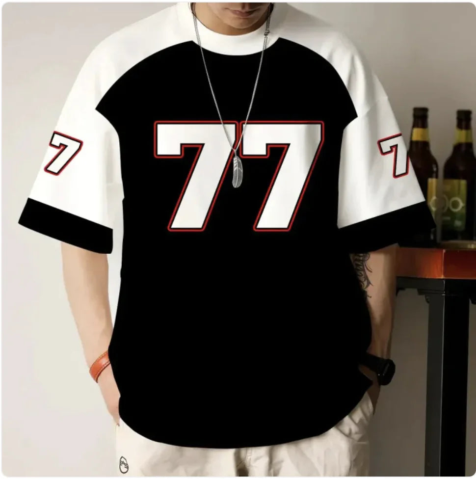 Camiseta Casual de Corte Holgado y Cuello Redondo para Hombre