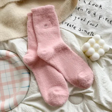 Calcetines Cálidos de Media Pierna Engrosados y con Terciopelo para Mujer
