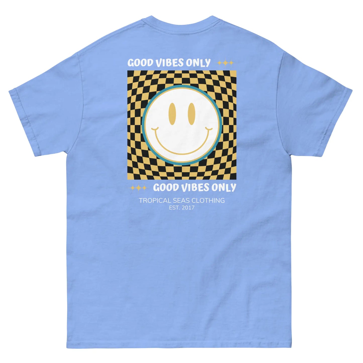 T-shirt classica da uomo con faccina sorridente "Good Vibes"