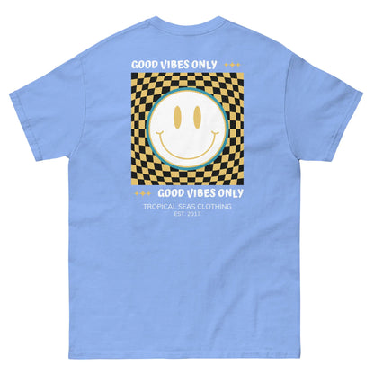 T-shirt classica da uomo con faccina sorridente "Good Vibes"