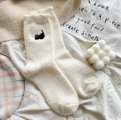 Calcetines Cálidos de Media Pierna Engrosados y con Terciopelo para Mujer