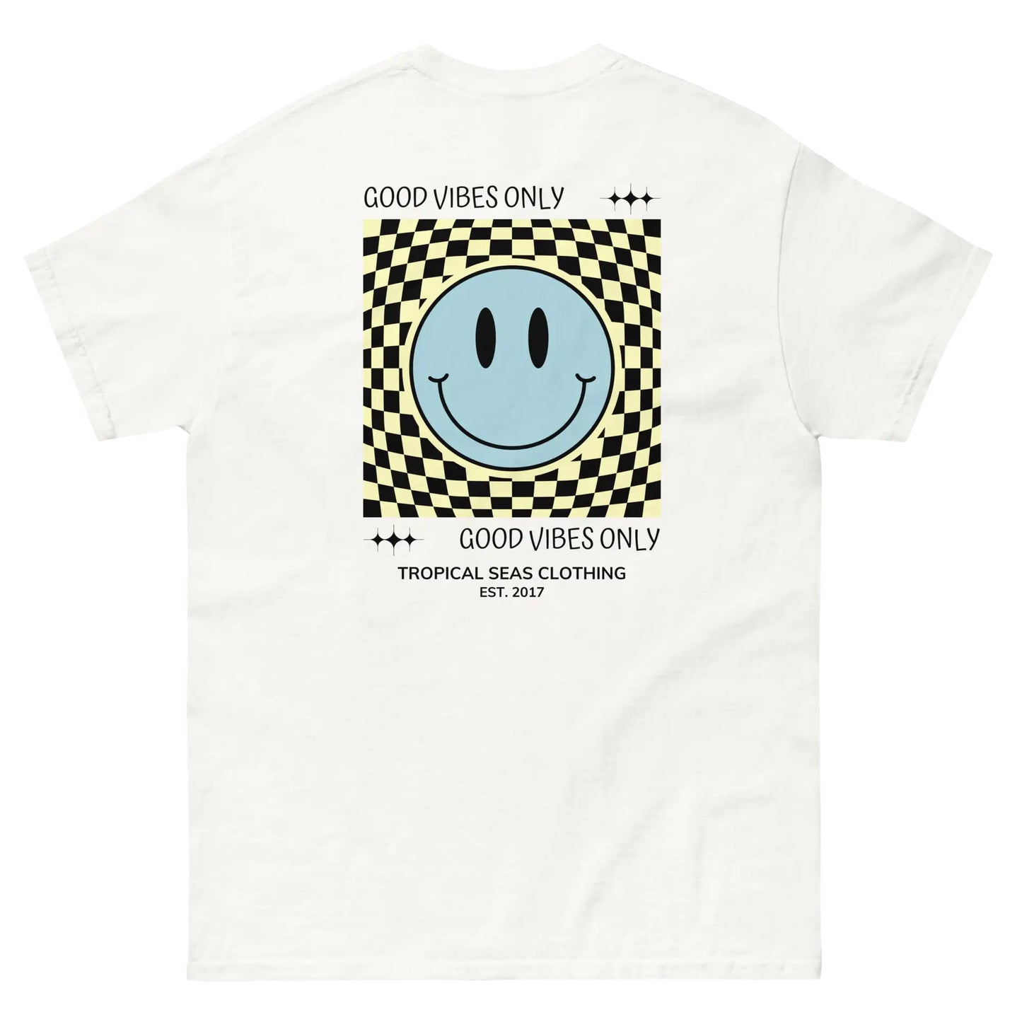 T-shirt classica da uomo con faccina sorridente "Good Vibes"