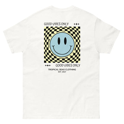 T-shirt classica da uomo con faccina sorridente "Good Vibes"