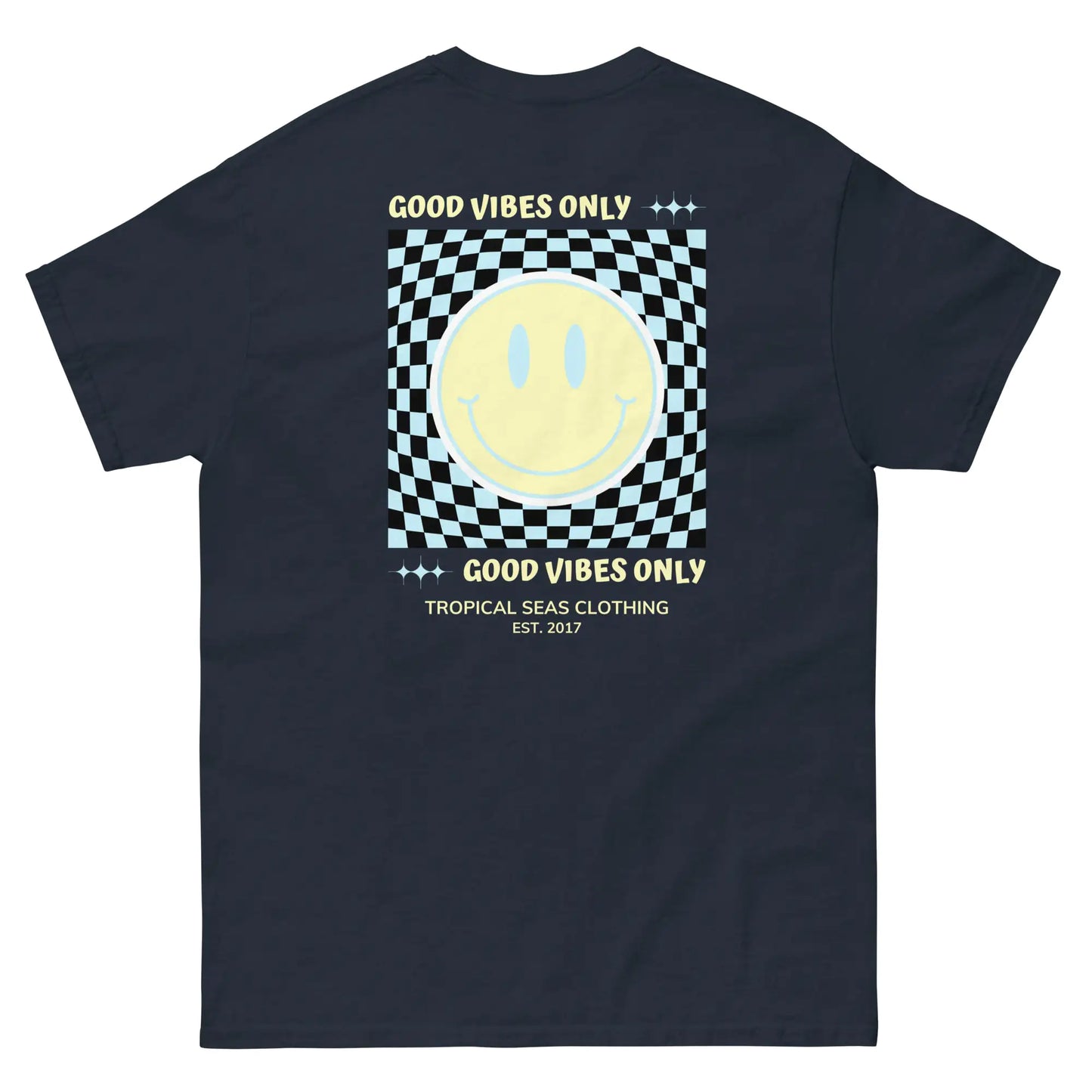 T-shirt classica da uomo con faccina sorridente "Good Vibes"