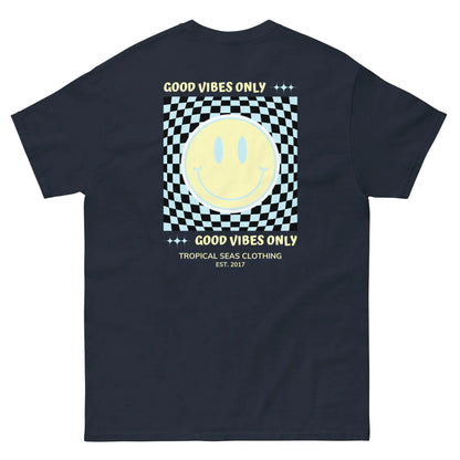 T-shirt classica da uomo con faccina sorridente "Good Vibes"