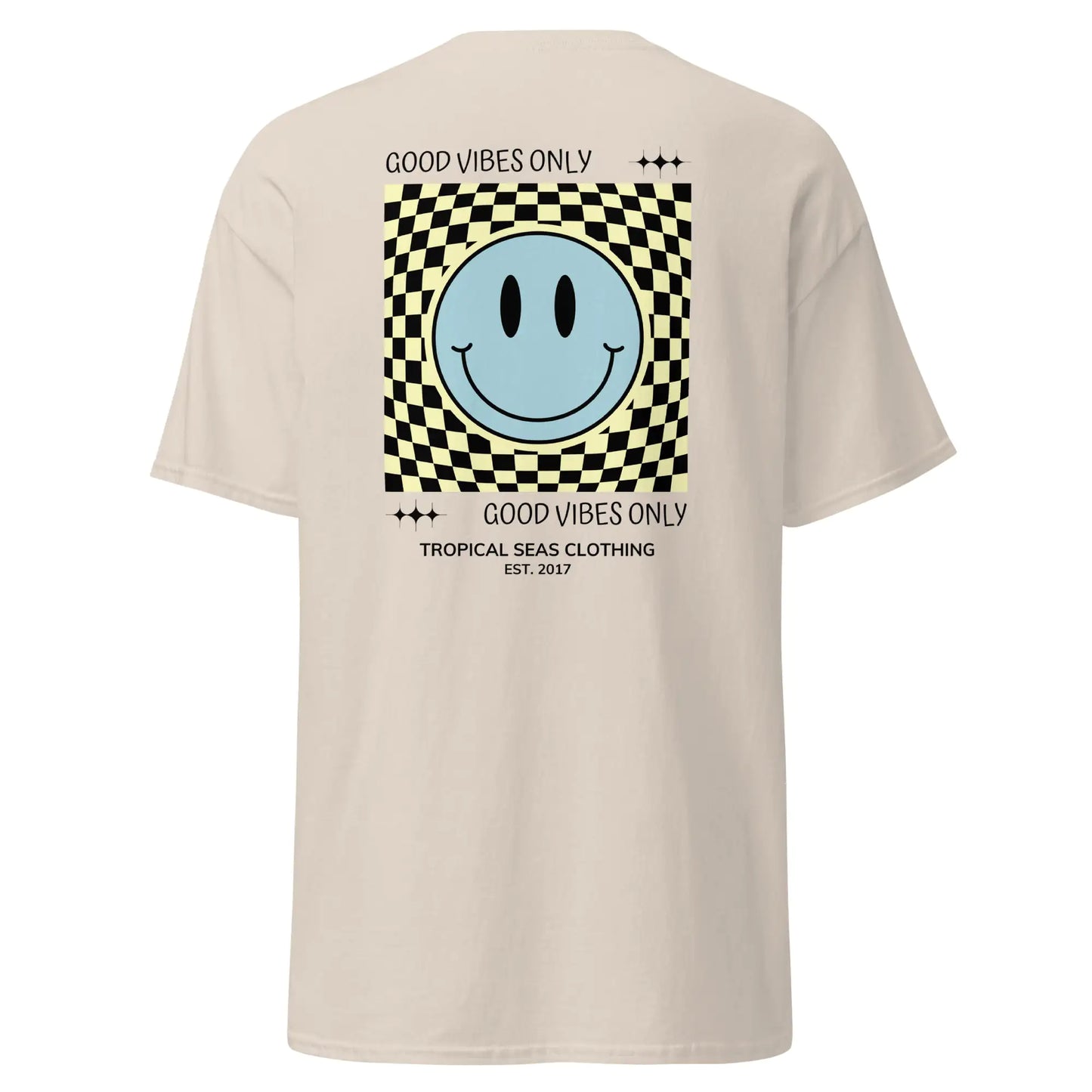 T-shirt classica da uomo con faccina sorridente "Good Vibes"