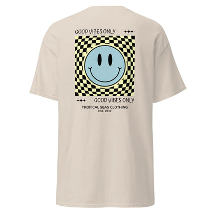 T-shirt classica da uomo con faccina sorridente "Good Vibes"