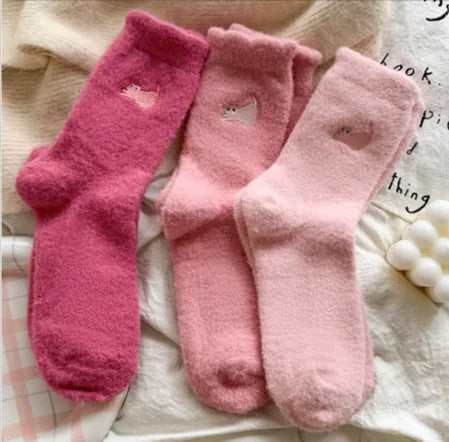 Calcetines Cálidos de Media Pierna Engrosados y con Terciopelo para Mujer