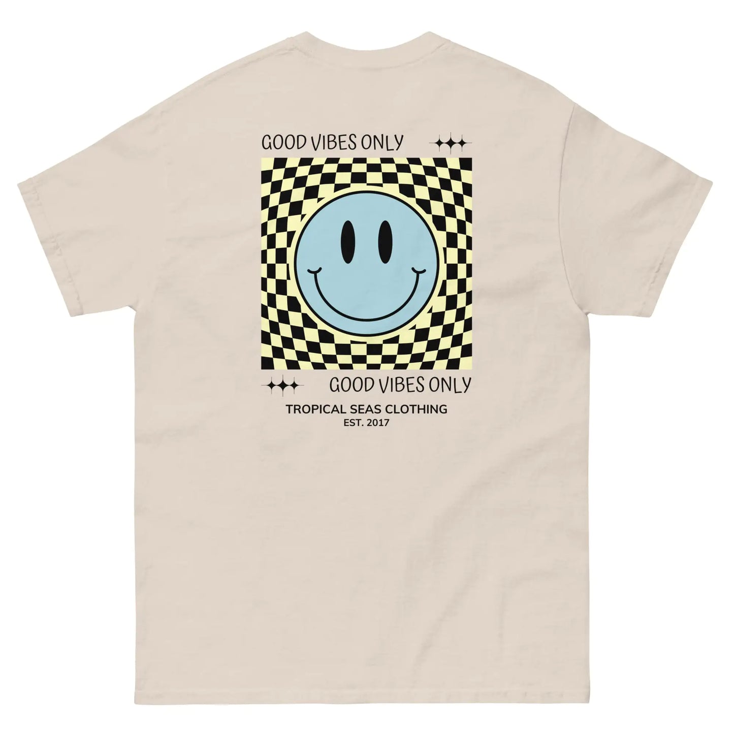 T-shirt classica da uomo con faccina sorridente "Good Vibes"