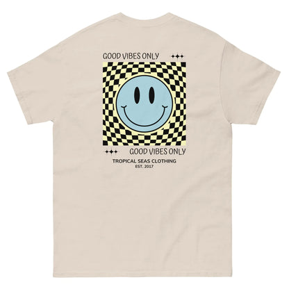 T-shirt classica da uomo con faccina sorridente "Good Vibes"