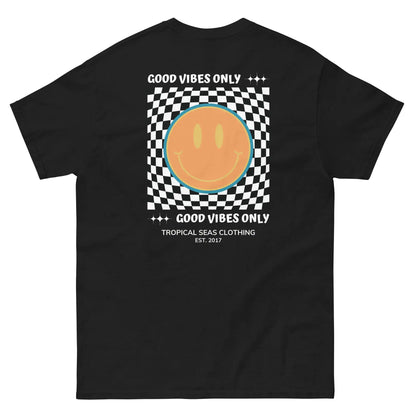 T-shirt classica da uomo con faccina sorridente "Good Vibes"
